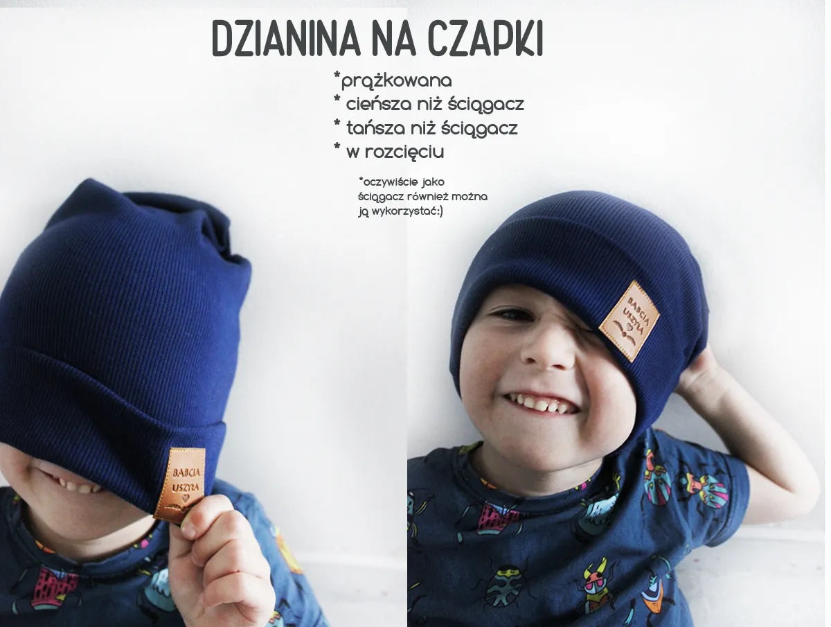r&oacute;żne dzianiny na czapki dziecięce