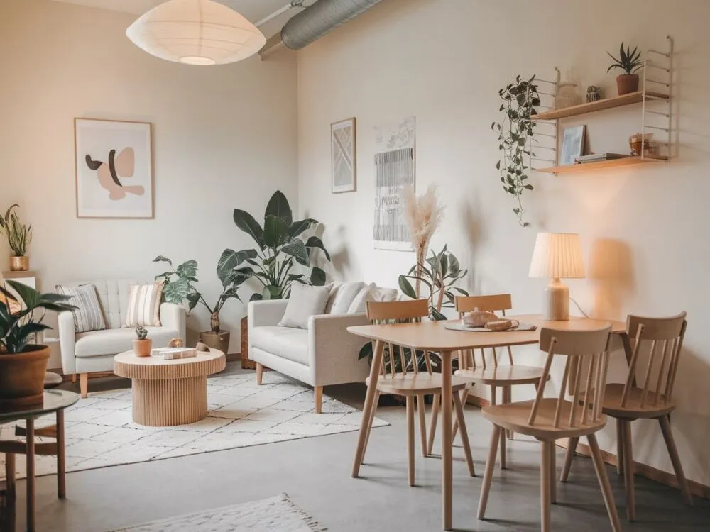 Zdjęcie Mały salon ze stołem: sprytne rozwiązania i inspiracje