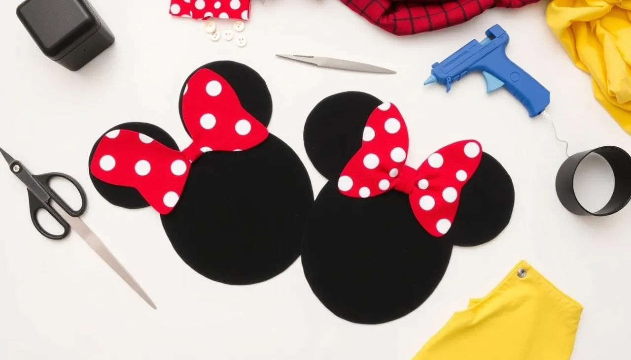 materiały do stroju myszki miki DIY