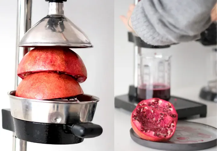 r&oacute;żne metody wyciskania soku z granatu