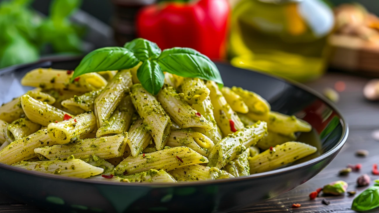 Zdjęcie Makaron z sosem pistacjowym: Nutka orzecha w domowym menu