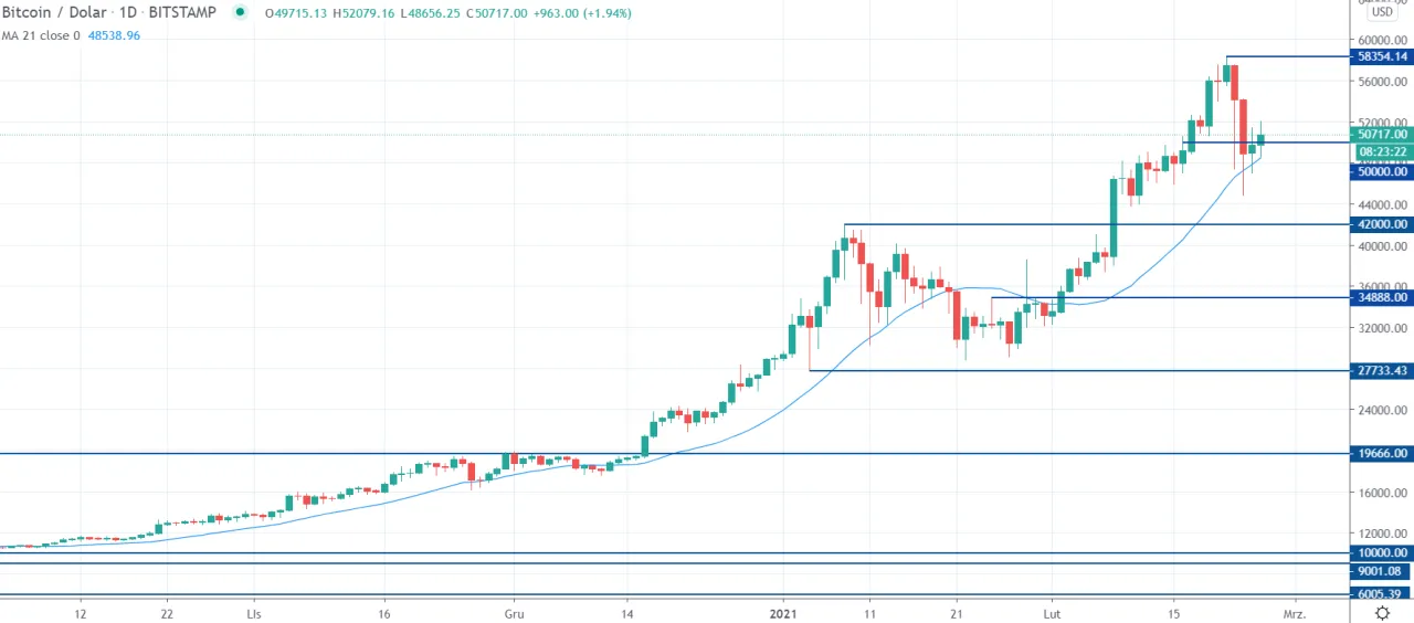 Zdjęcie Kurs bitcoina nie przekroczył 50 tys. USD przez znanego maksymalistę