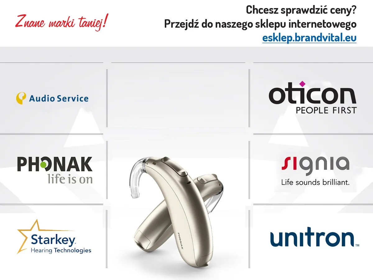 Sprawdź, ile kosztuje aparat słuchowy znanych marek: Phonak, Oticon, Signia, Starkey, Unitron, Audio Service.