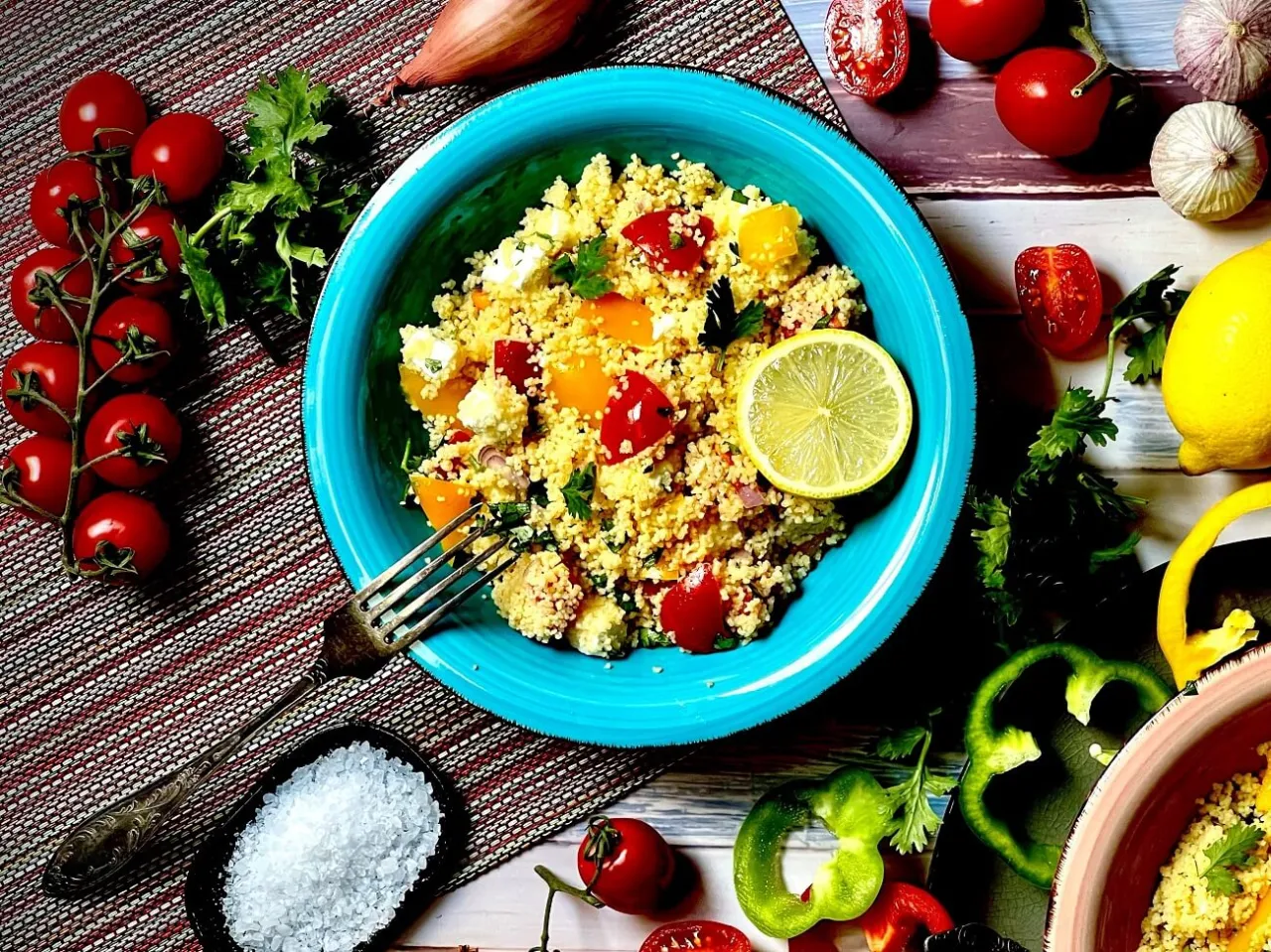 verschiedene Couscous Salat Variationen