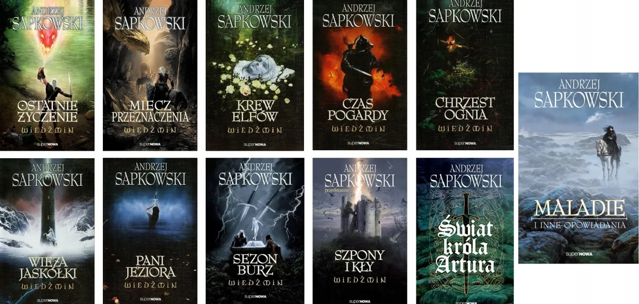 polskie książki fantastyka okładki wiedźmin