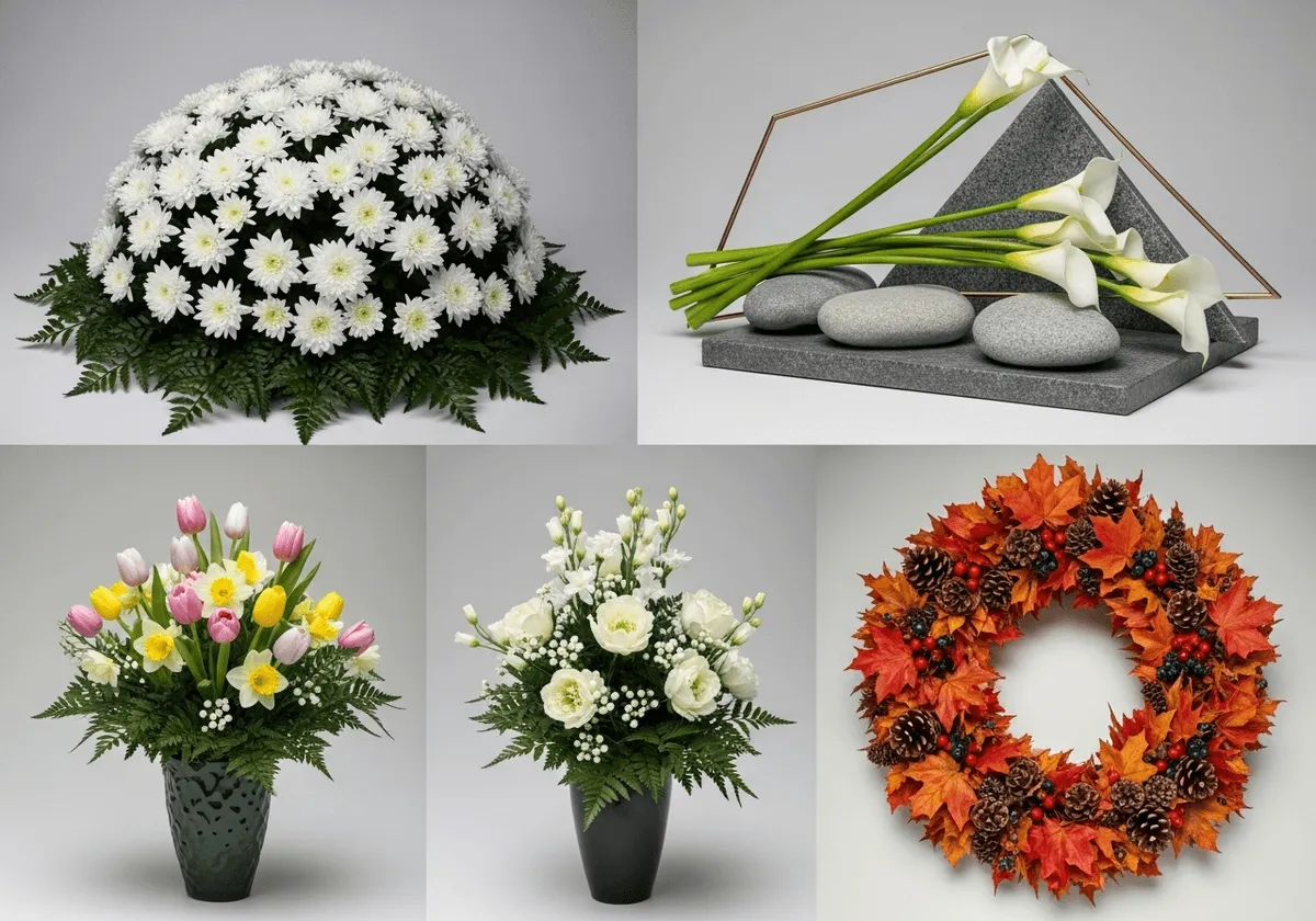 inspiracje stroiki na cmentarz r&oacute;żne pory roku