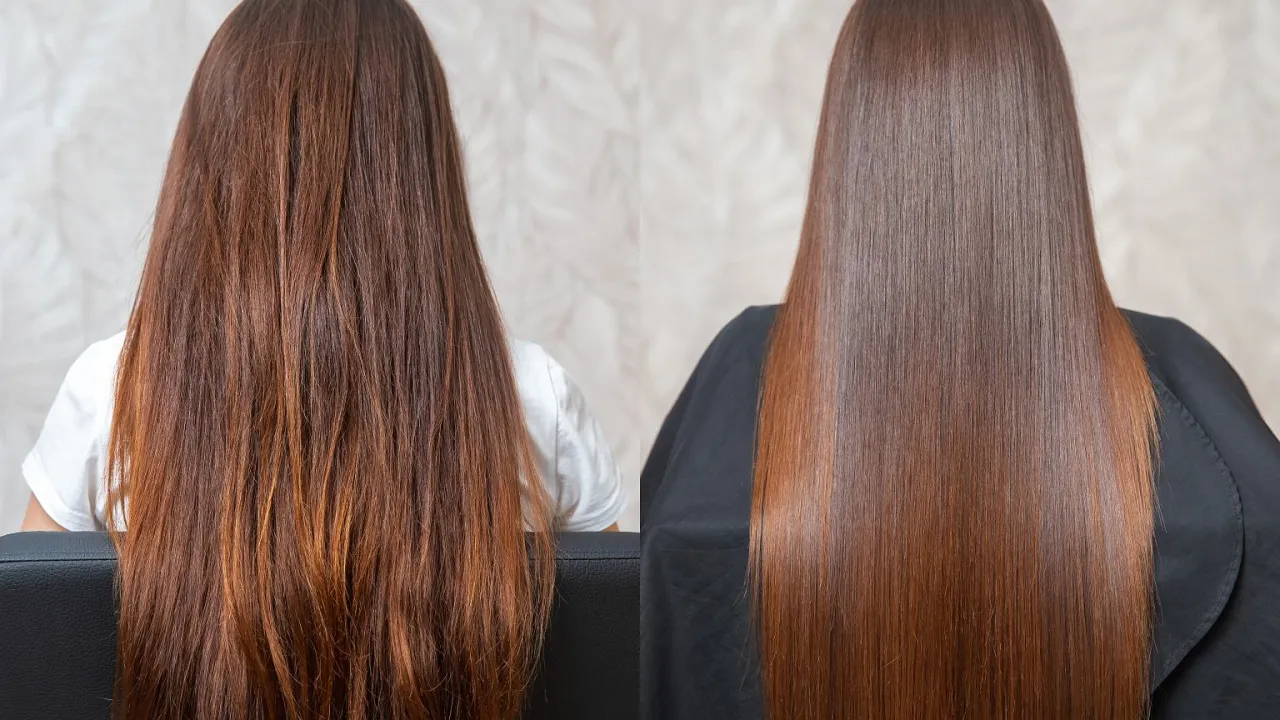 kobieta myjąca włosy po botoksie szamponem bez sls