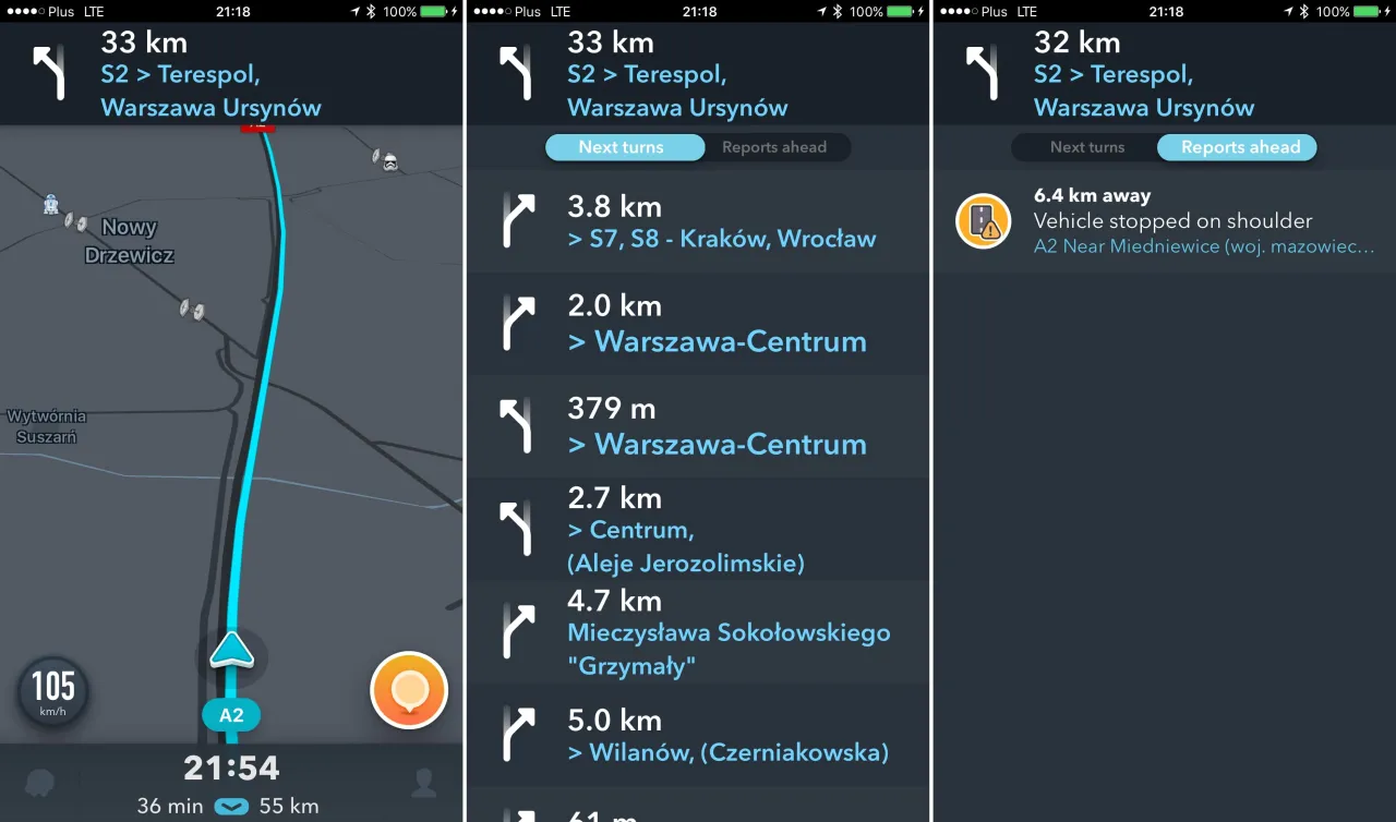 Waze aplikacja interfejs