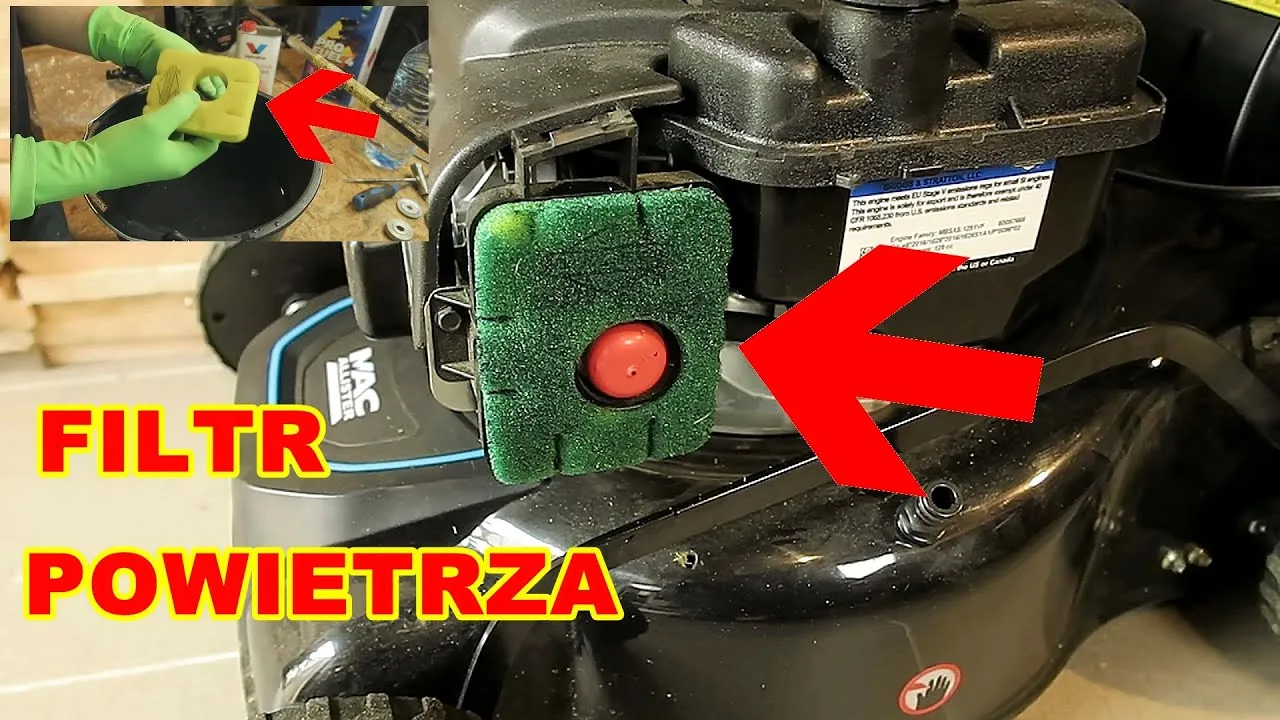 Czyszczenie filtra powietrza w kosiarce