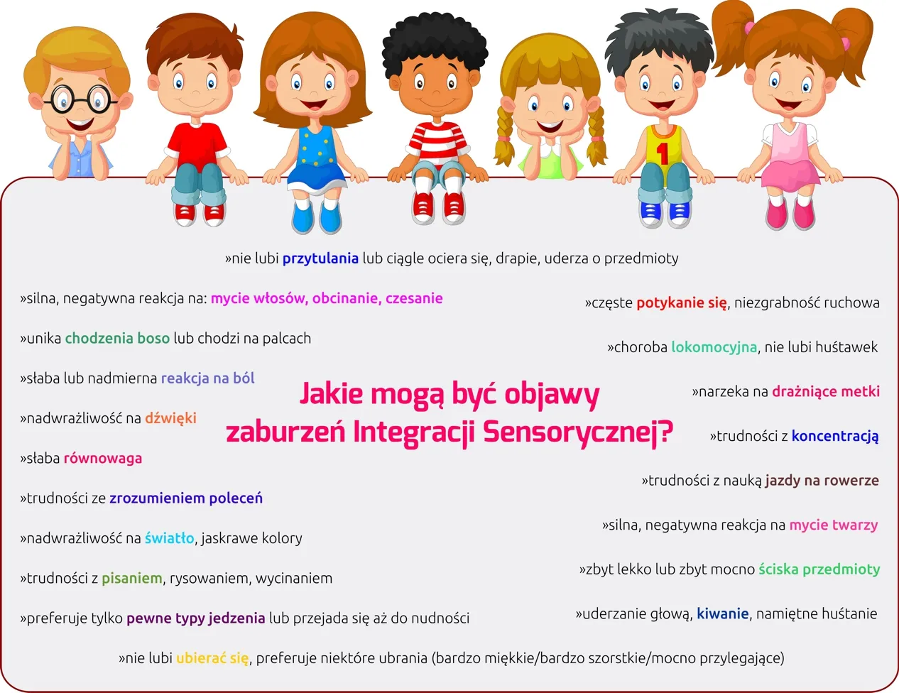 dziecko z trudnościami sensorycznymi objawy