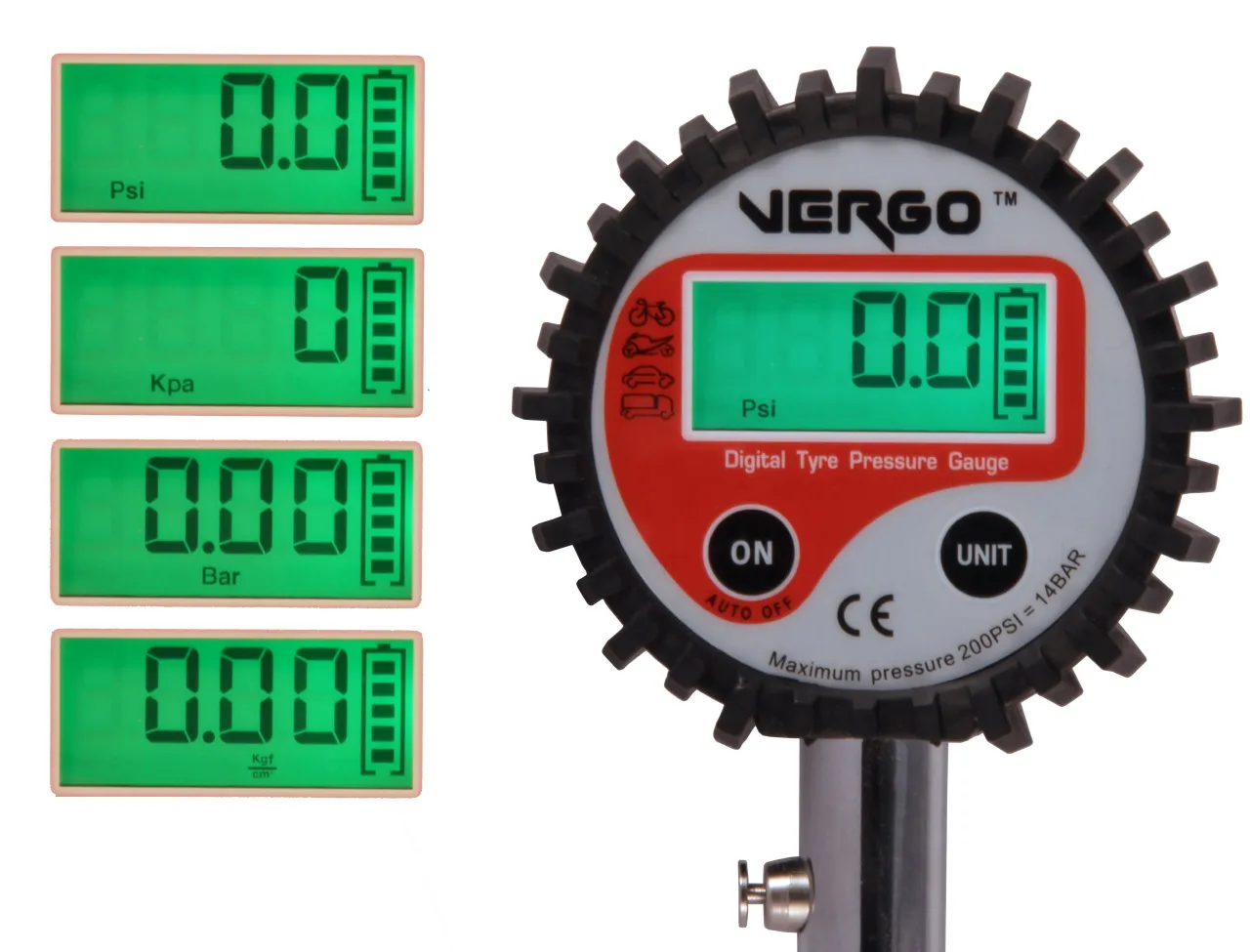 opona samochodowa z manometrem