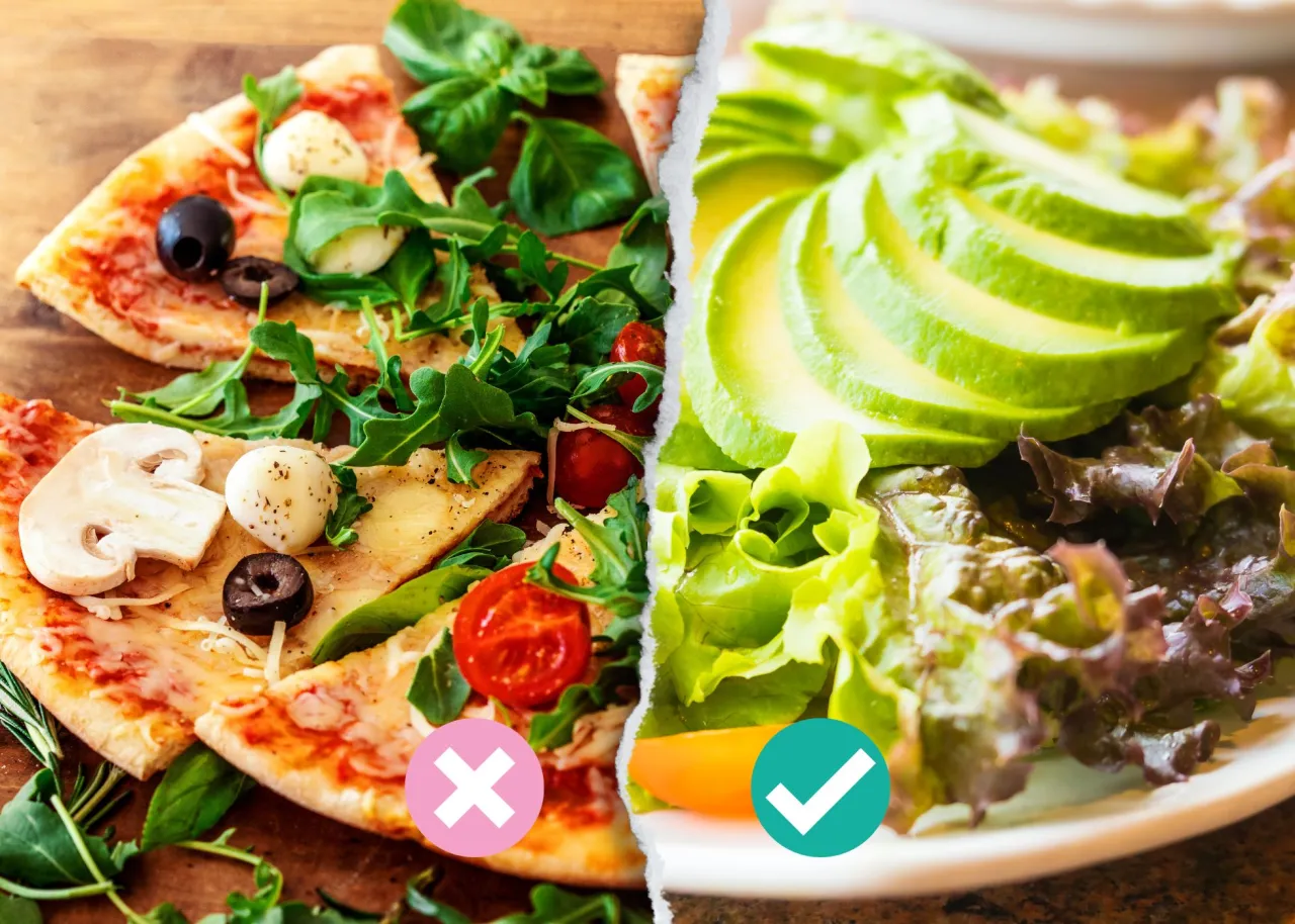 zdrowe jedzenie vs niezdrowe jedzenie, pułapki żywieniowe