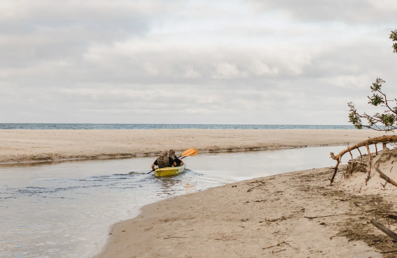 ujście Piaśnicy do Bałtyku kajak