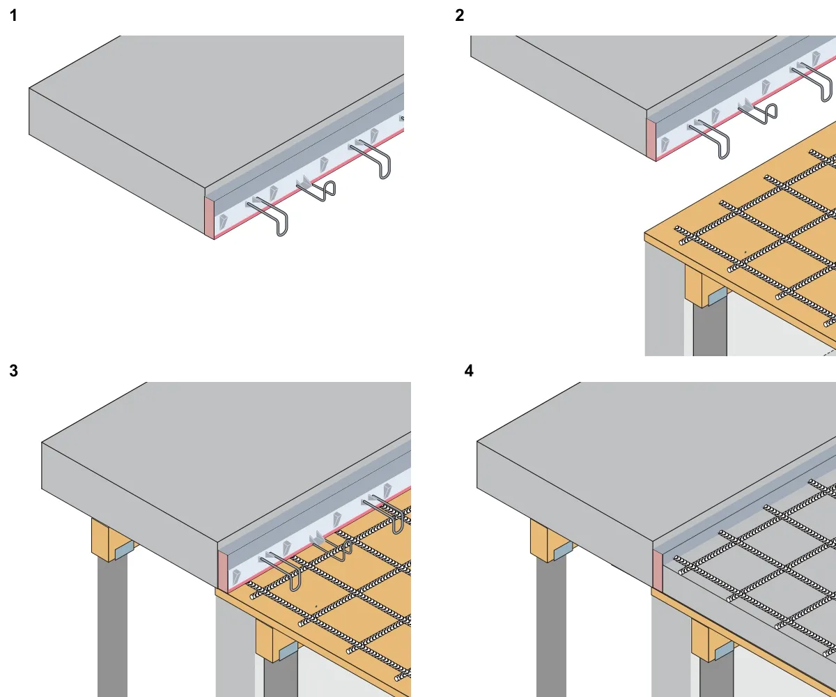 schemat pracy balkonu podpartego z siłami
