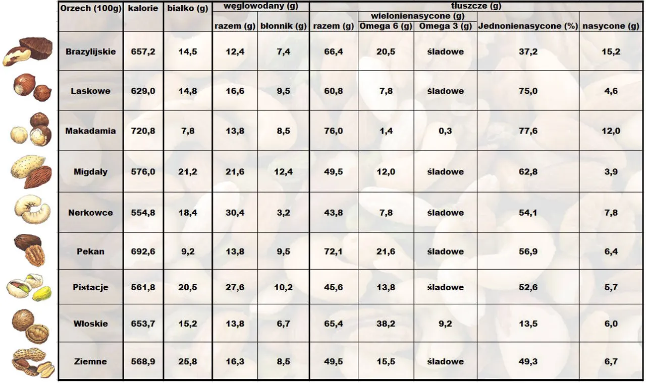 najlepsze orzechy do odchudzania porównanie