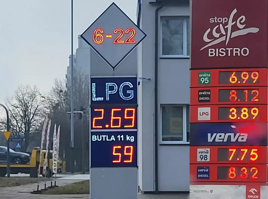 por&oacute;wnanie cen paliw diesel lpg