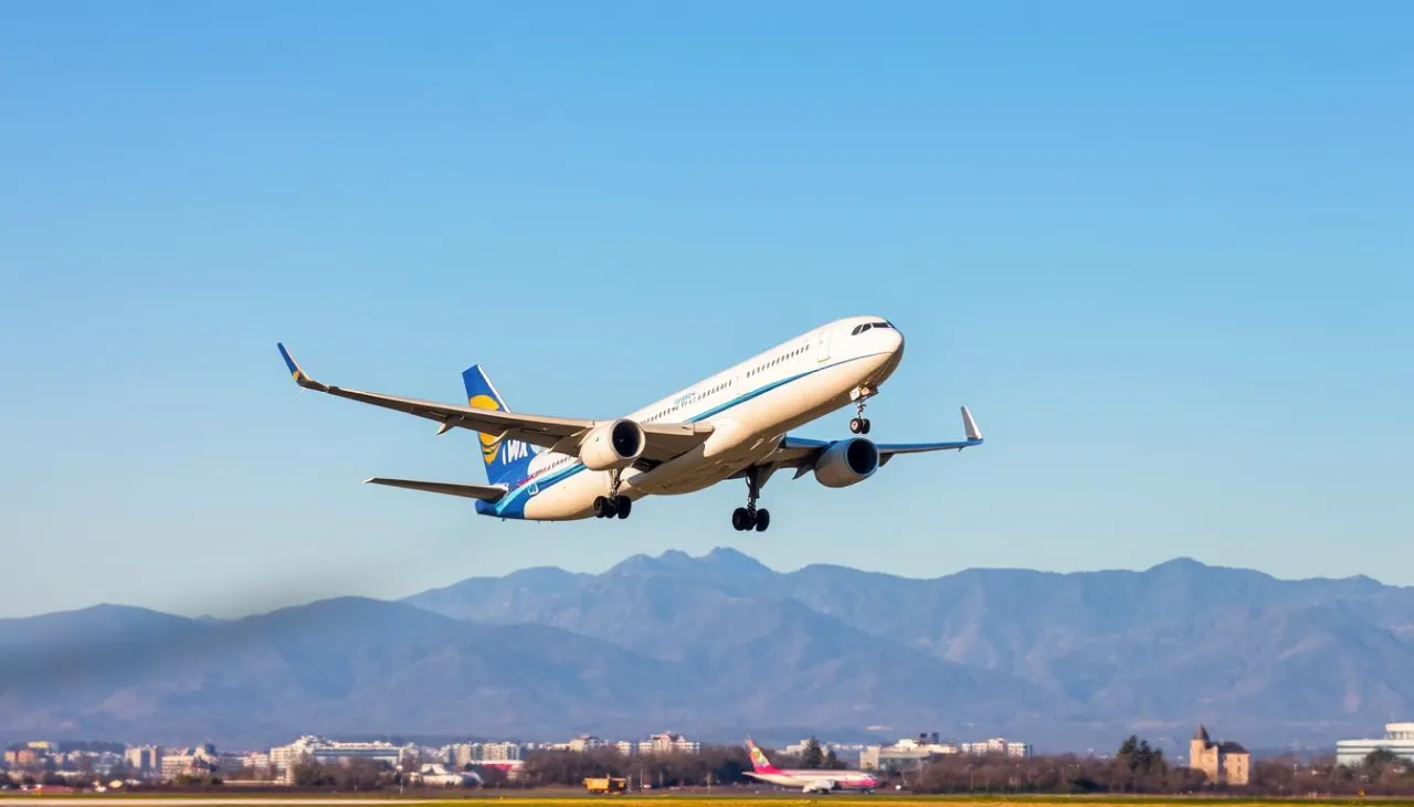 samolot startujący z Katowic, Majorka w tle