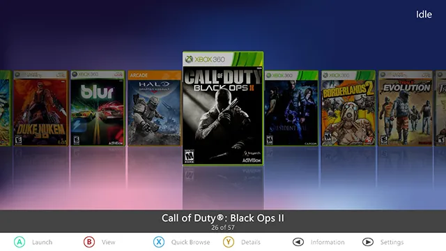 Xbox 360 Aurora dashboard interface
