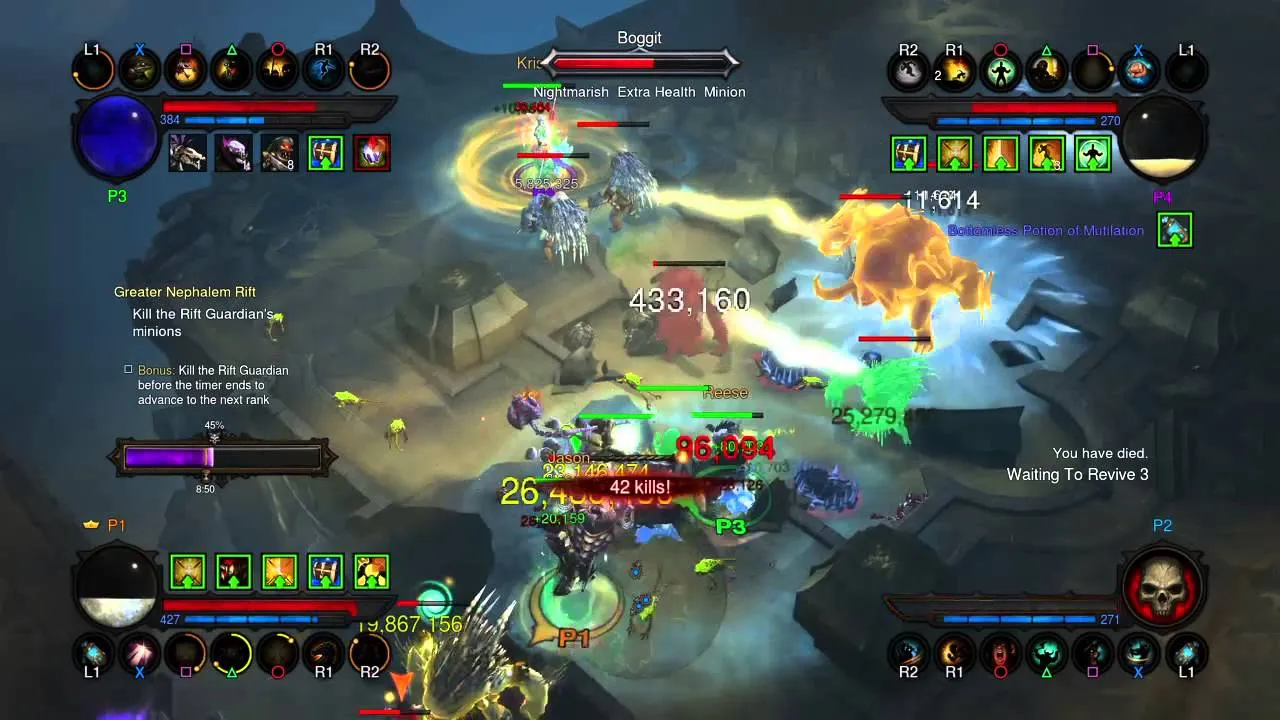 Diablo 3 PS4 co-op screen