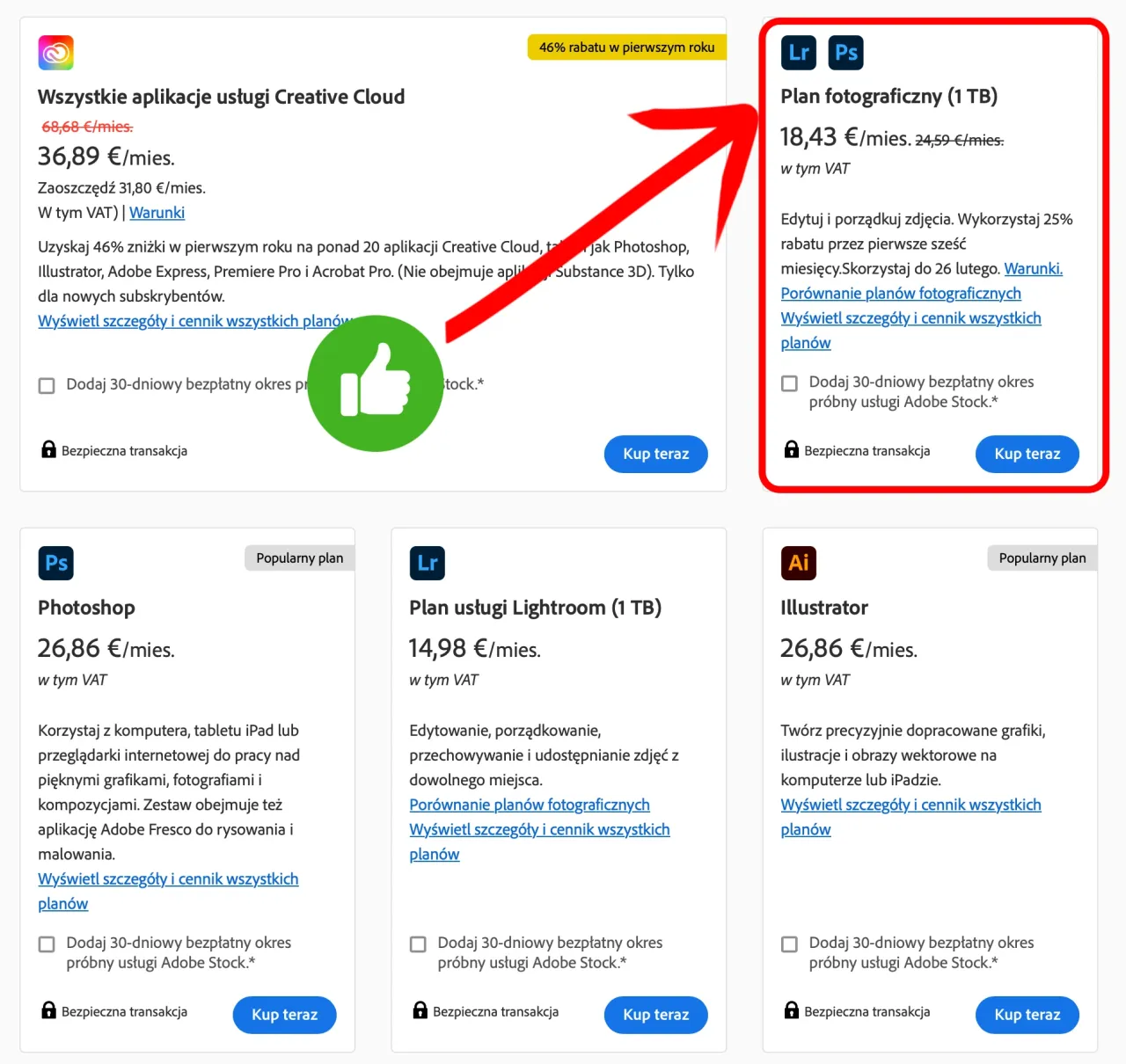 Adobe Photoshop darmowy okres próbny