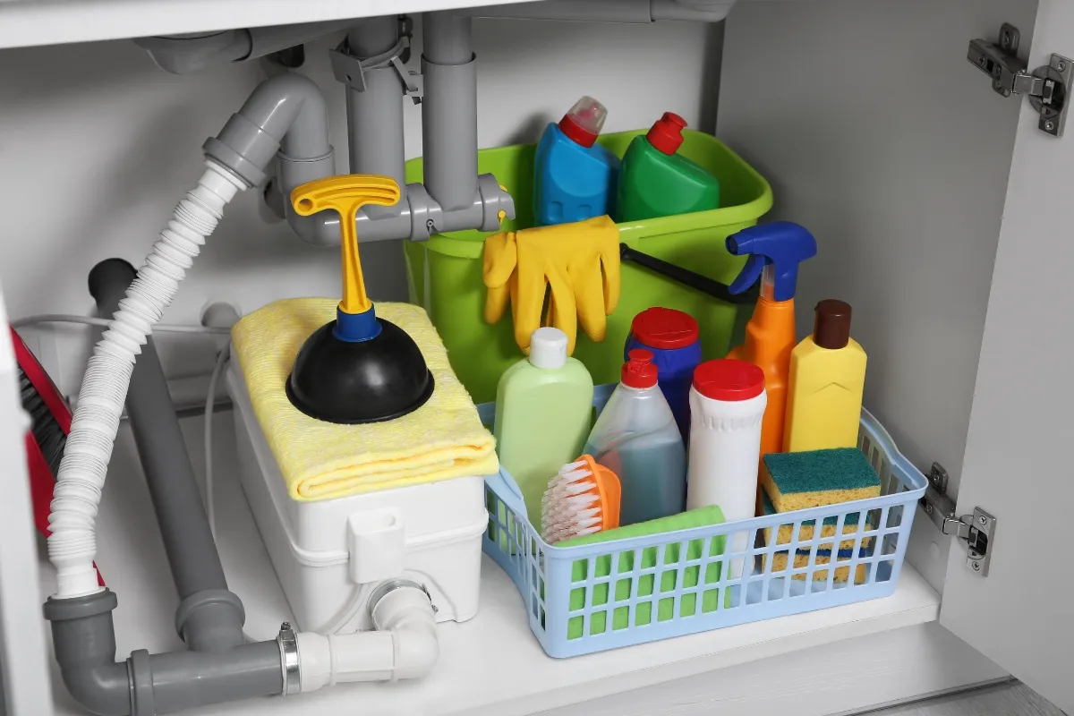 Akcesoria do organizacji szafki pod zlewem