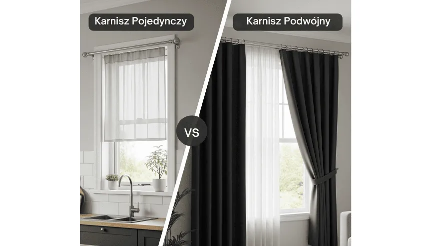 karnisz kr&oacute;tki vs długi por&oacute;wnanie