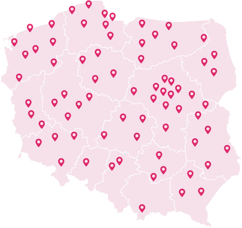 Mapa zasięgu dostaw Be Diet Catering
