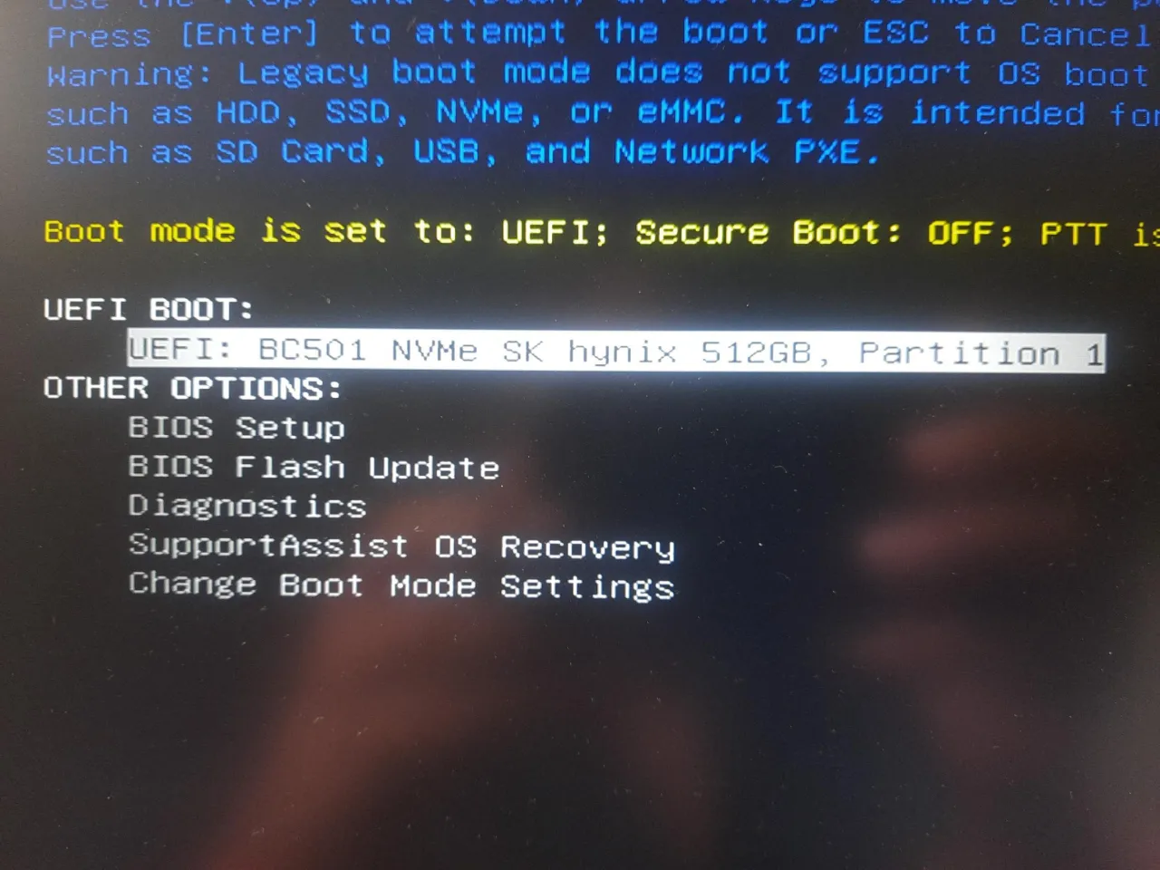 BIOS UEFI boot menu