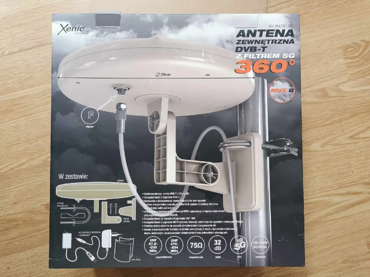 Antena DVB-T2 z filtrem LTE 5G