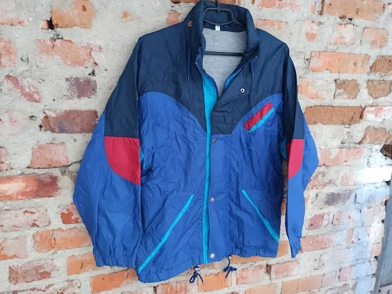 męskie kurtki lata 80. jeansowa ramoneska ortalionowa wiatrówka