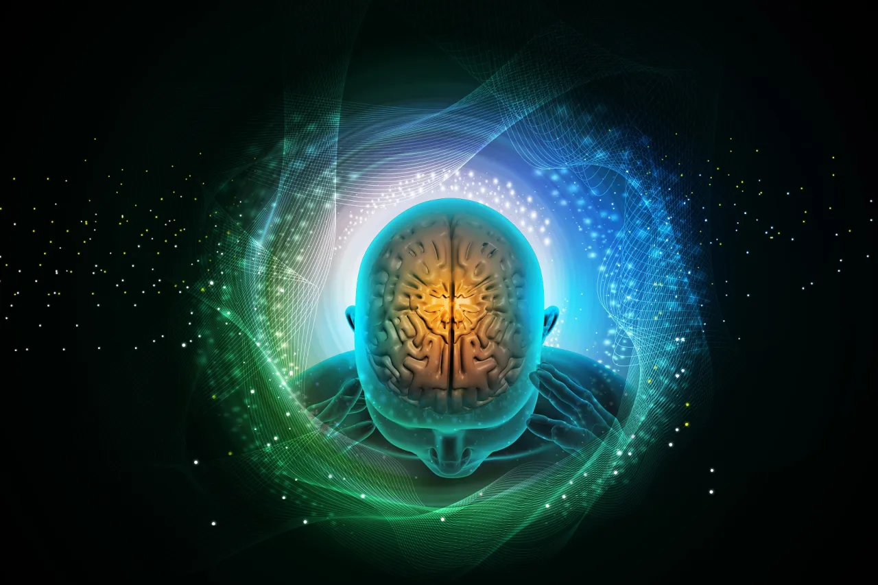 spokojna osoba medytująca w domu