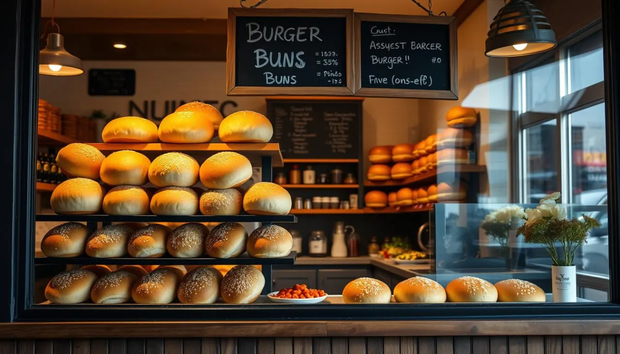 świeże mini bułki do burger&oacute;w w piekarni rzemieślniczej