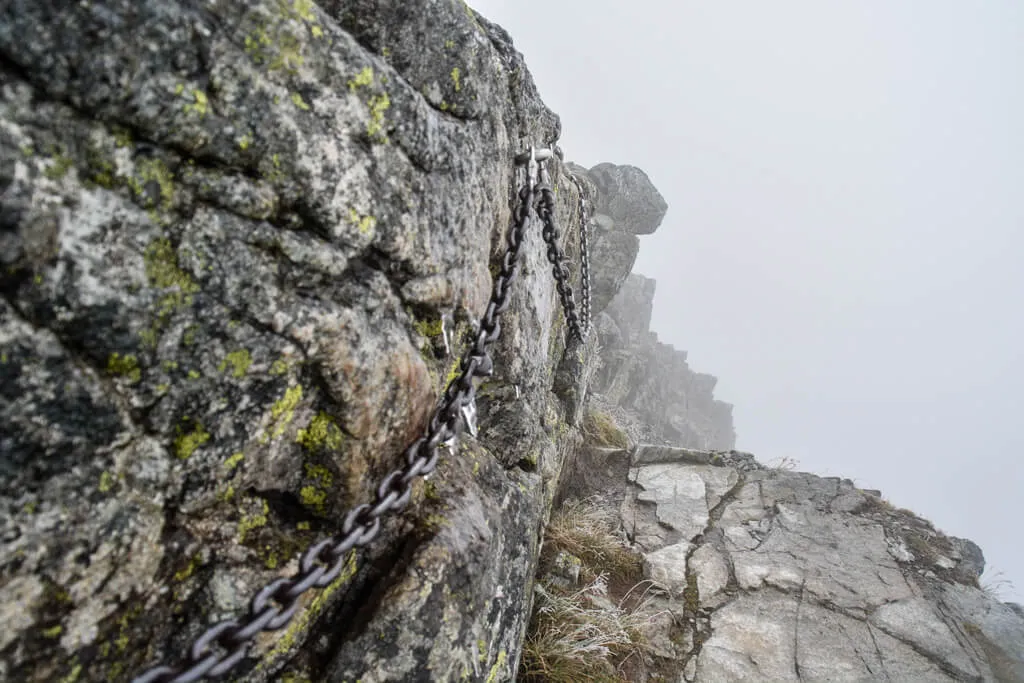 Rysy łańcuchy szlak trudności