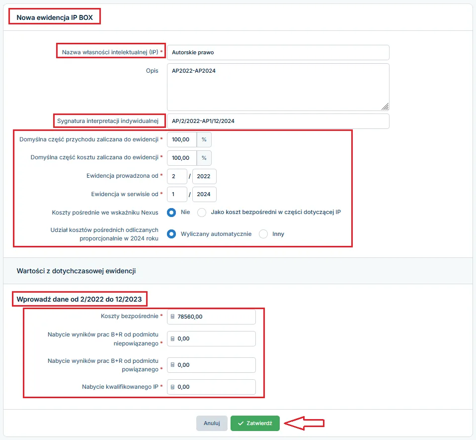 formularz PIT-IP kalkulacja Nexus