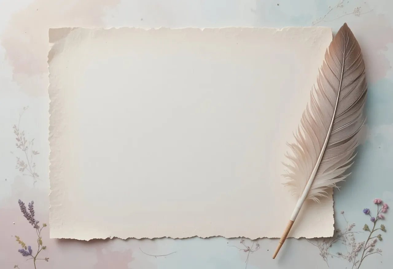 kartka papieru z odręcznie pisanym zaproszeniem i piórem