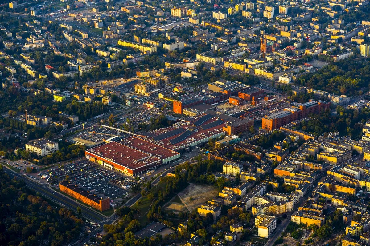 Manufaktura Ł&oacute;dź z lotu ptaka