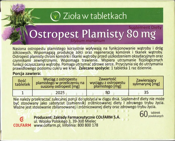 dawkowanie ostropestu plamistego