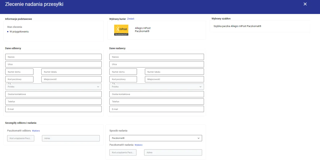 Allegro InPost etykieta generator