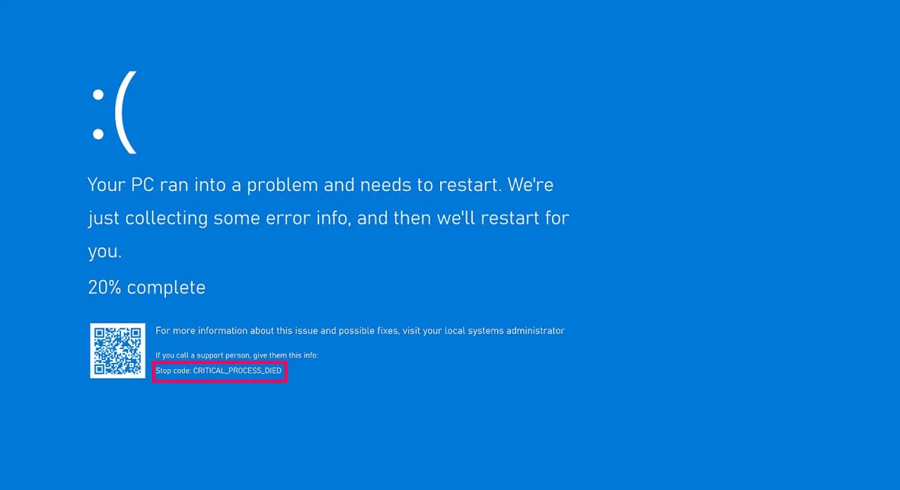 Blue Screen Windows 10 stop code