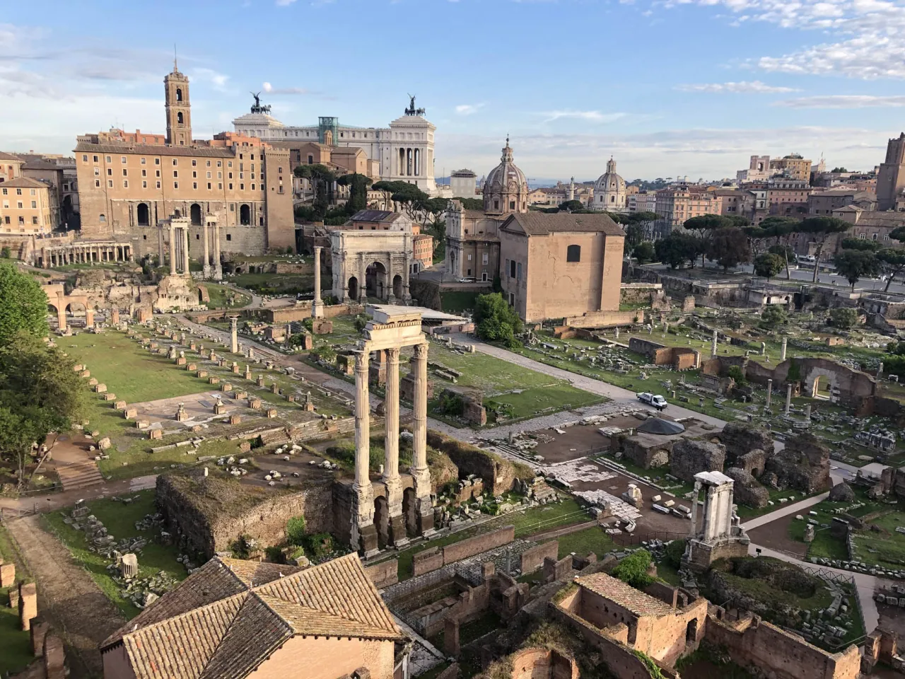 Colosseo, Foro Romano e Palatino vista aerea
