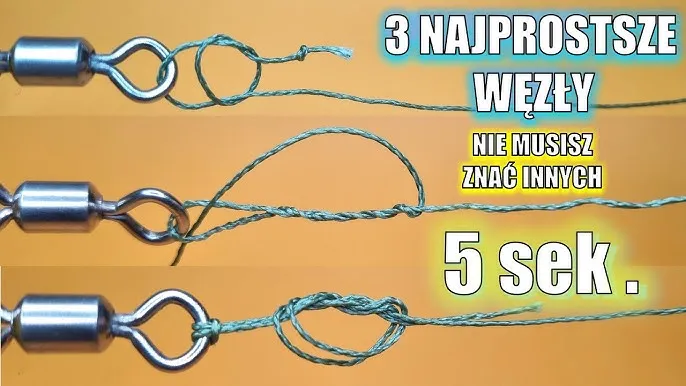 wędkarz wiąże węzeł na żyłce