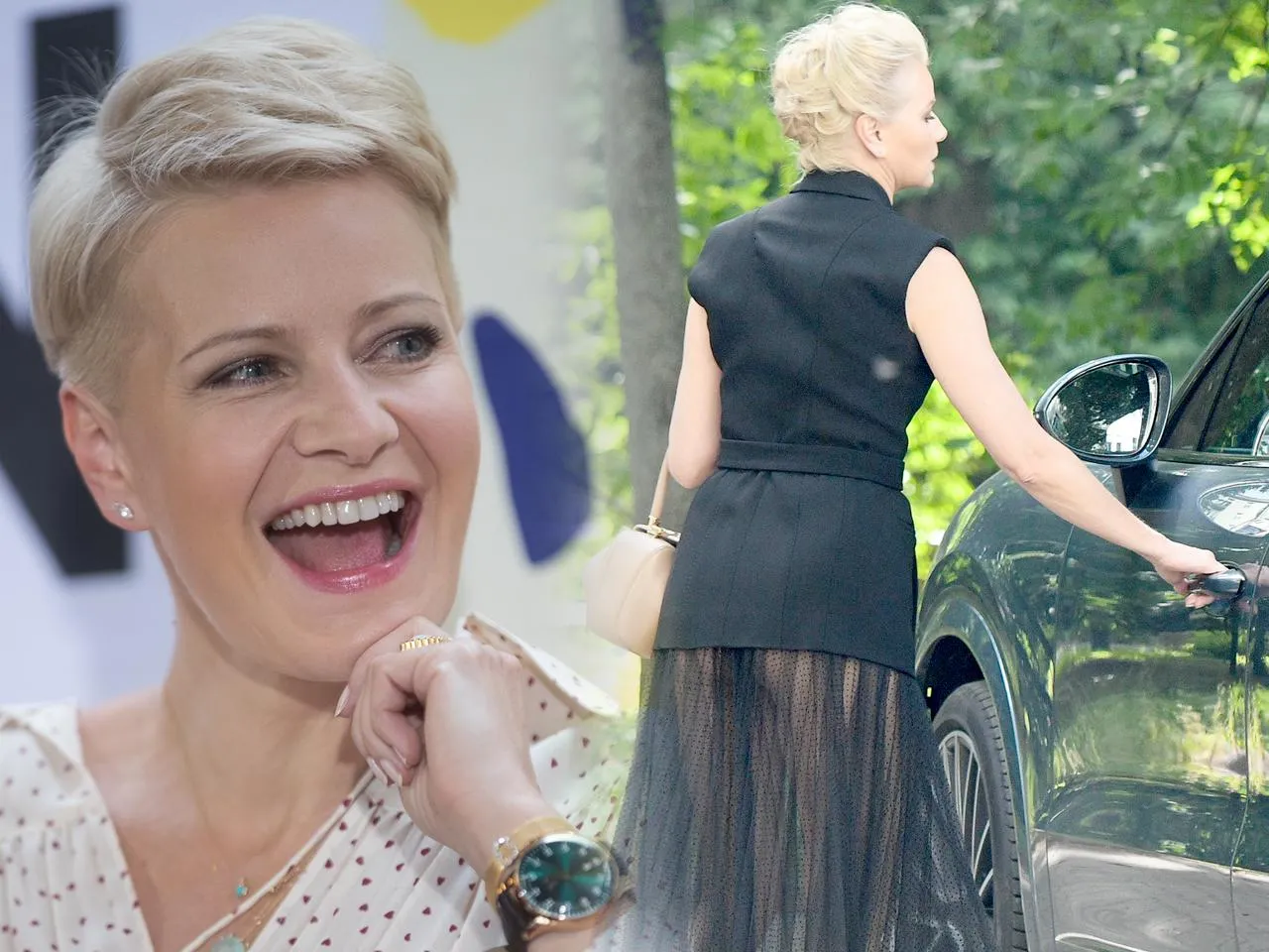 Małgorzata Kożuchowska w mini spódniczce