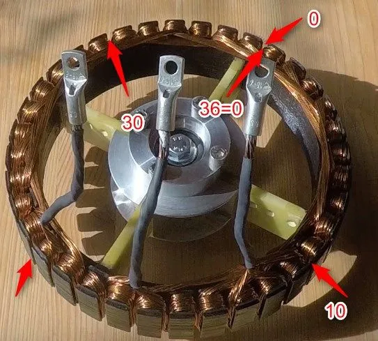 przerobiony alternator na silnik BLDC