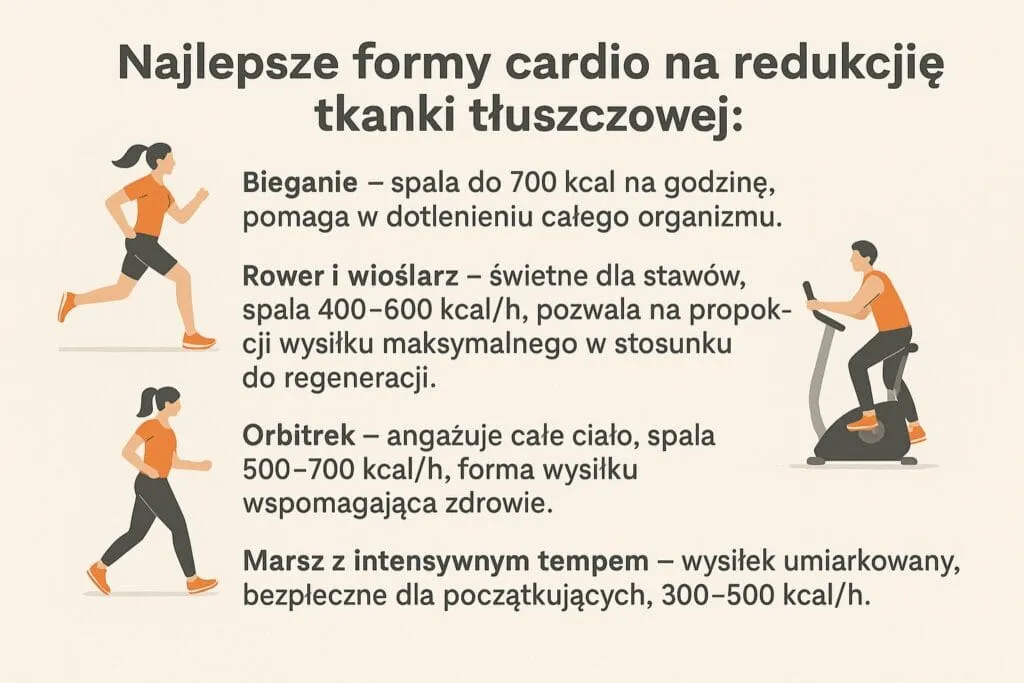 Por&oacute;wnanie spalania kalorii r&oacute;żne ćwiczenia cardio