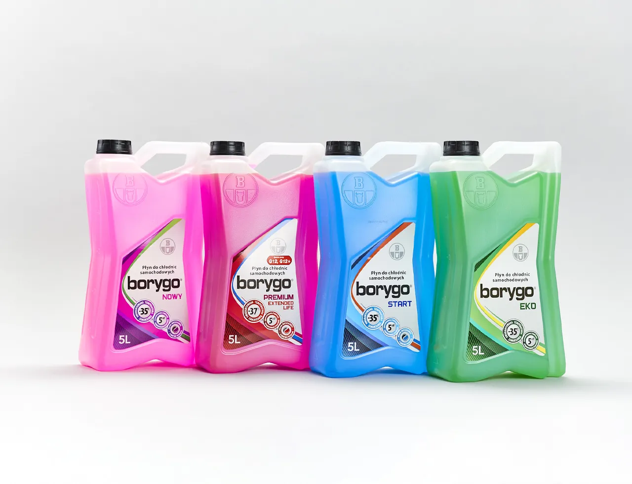 Płyny do chłodnic Borygo i Petrygo opakowania