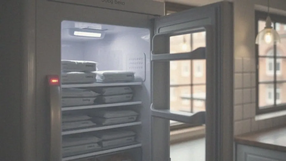 Kontrolki zamrażarki Beko (zielona, pomarańczowa, czerwona dioda)