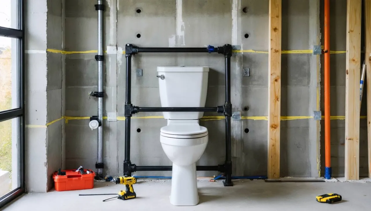 Zabudowa stelaża WC przed i po