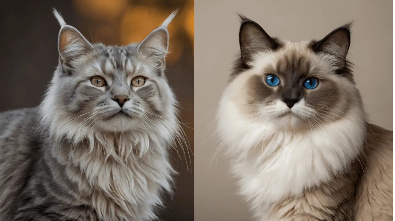 Ragdoll kotka i kocur por&oacute;wnanie