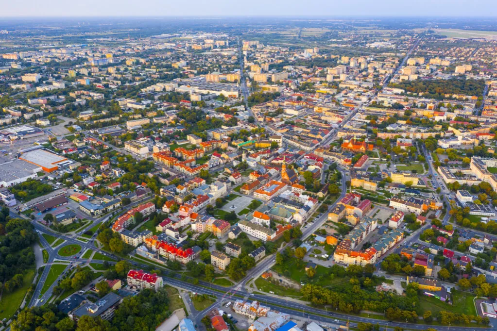 Panorama Radomia z lotu ptaka, nowoczesne miasto