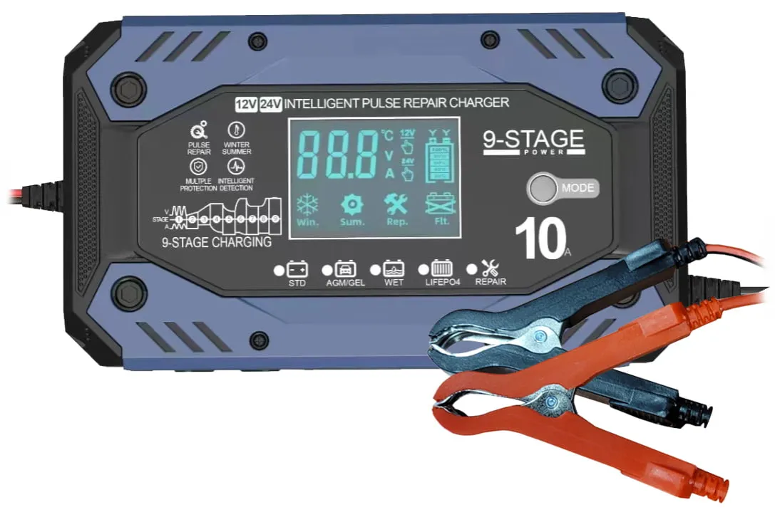 prostownik inteligentny wyświetlacz napięcia